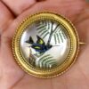 antique essex crystal and 18k yellow gold brooch circa 1880