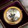 antique essex crystal and 18k yellow gold brooch circa 1880