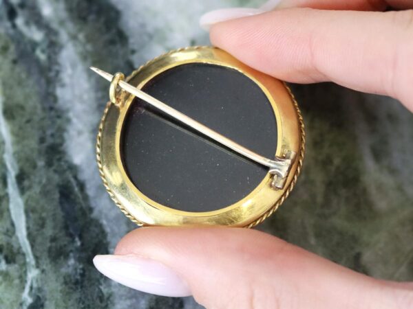 antique essex crystal and 18k yellow gold brooch circa 1880