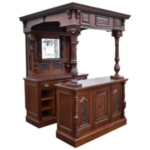 19th Century Victorian Mahogany Front And Back Bar