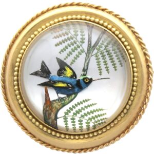 antique essex crystal and 18k yellow gold brooch circa 1880