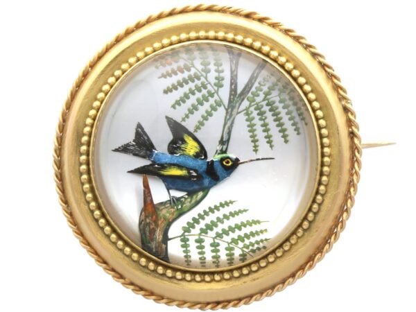 antique essex crystal and 18k yellow gold brooch circa 1880