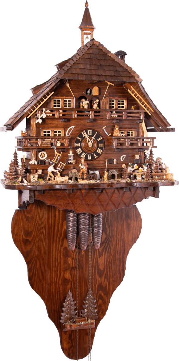 cuckoo clock rhine 8 day chalet 160cm august schwer